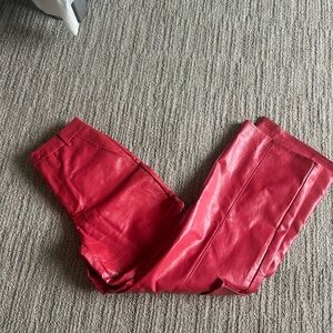 Madida Red Faux Leather Pants